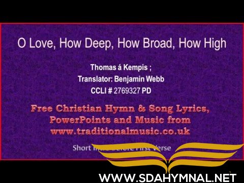sda hymnal  o love how deep h